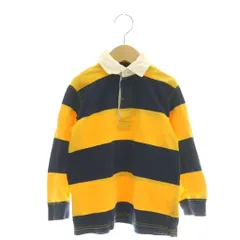 ポロ バイ ラルフローレン Polo by Ralph Lauren キッズ ラガーシャツ ボーダー 110 ネイビー イエロー /DF ■ECB001