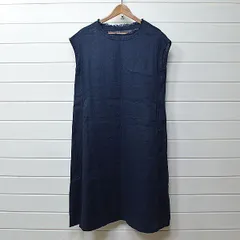 ネストローブ nest Robe リネン ノースリーブ ワンピース ネイビー｜20k1955*A