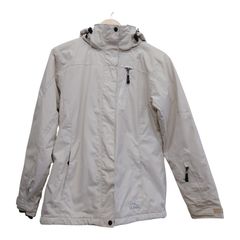 L.L.Bean エルエルビーン ナイロンジャケット フード取り外し可 サイズXS 白 ナイロン タイ製 アウトドア フルジップ 古着 レディース