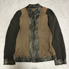 JULIUS ユリウス　09SS CANON_1 キュプラ　レザー切替ブルゾン　バイカラー　メンズ　Y2K　ジャケットのサムネイル