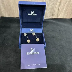 中古美品正規品　Swarovski ゴールド ボール型ピアス