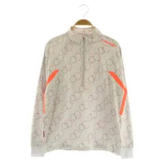 ルコックスポルティフ le coq sportif GOLF COLLECTION ゴルフウエア ウィンドブレーカー ハーフジップ プルオーバー 総柄 M ライトグレー /MY ■OS ■ECB001