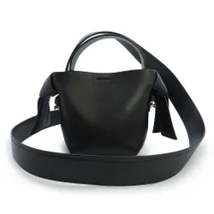 アクネストゥディオズ A10095 ムスビ マイクロ トート カーフスキン ブラック 2WAY ショルダー ハンドバッグ 斜め掛け レザー ゴールド金具 ACNE STUDIOS（美品）