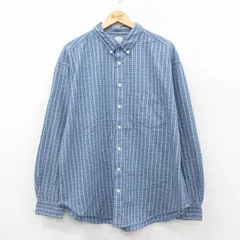XL/古着 オールドネイビー OLD NAVY 長袖 シャツ メンズ 大きいサイズ コットン ボタンダウン 紺他  チェック 26jan29