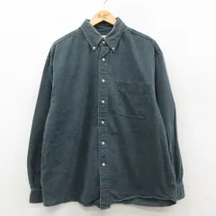 XL/古着 エディーバウアー 長袖 ブランド シャツ メンズ 00年代 00s 大きいサイズ コットン ボタンダウン 濃グレー 26jan29