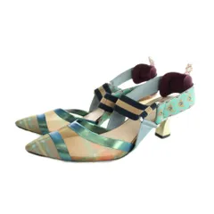 フェンディ FENDI パンプス ポインテッドトゥ ロゴ メッシュ 総柄 36.5 マルチカラー ■GY19 /MQ ■OH