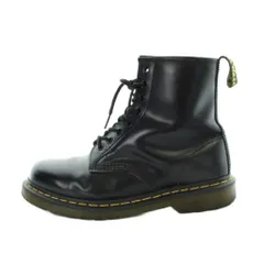 ドクターマーチン DR.MARTENS 118 8ホール ショートブーツ マーチンソール イエローステッチ レザー ロゴ UK8 黒 ブラック ■GY42 /MQ