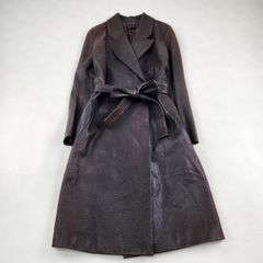 希少 トナカイ革】 ロエベ ロングコート オールレザー ジップアップ 