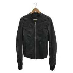 【中古】Rick Owens ラムレザーインターシャ シングルライダースジャケット サイズXS RU7764 ブラック　リックオウエンス[17]のサムネイル
