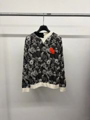 (1) レディース パーリーゲイツ ゴルフ 防風 フラワー パータン ニット セーター プルオーバー 長袖