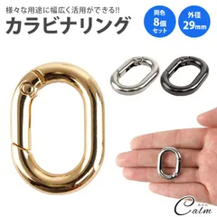 楕円形 カラビナ キーリング 29mm オーバル パーツ 楕円型 キーホルダー バッグ チャーム アクセサリー 小型 軽量 アウトドア 鍵