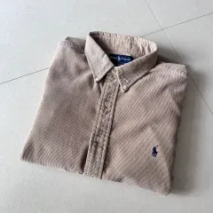 90s ポロラルフローレン ブレーク コーデュロイ シャツ ベージュ L