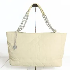 インゲボルグ★大きめキルティングハンドバッグ　クリームベージュ系　＊ba045