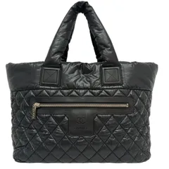 CHANEL シャネル コココクーン ミディアム A48611 ブラック ナイロンキルティング トートバッグ レディース 【中古】 12603K227のサムネイル