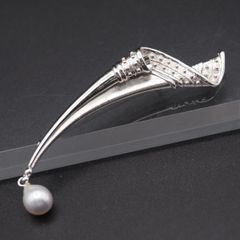 ブローチ◇アコヤ真珠 SILVER刻印 銀細工 - メルカリ