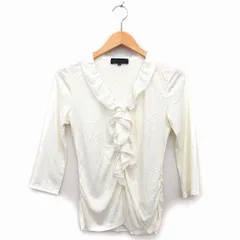 アンタイトル UNTITLED カットソー 七分袖 フリルカラー 無地 シンプル 2 クリーム /HT15