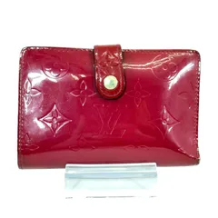 【美品】LOUIS VUITTON ルイヴィトン モノグラム ヴェルニ ポルトフォイユ ヴィエノワ がま口 二つ折り 財布 M93528 レッド
