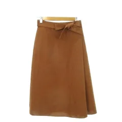 ビーミングバイビームス B:MING LIFE STORE by BEAMS スカート タックデザイン S 茶 ブラウン リボン Aライン 無地 /AH10 ■GY60