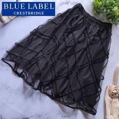 美品✨《ブルーレーベルクレストブリッジ》レース プリーツスカート