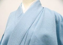 【京松】色無地 一つ紋 単衣 正絹 身丈156.5cm 裄丈62cm kyo8z03-350