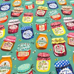 USAコットン　BENARTEX　ベナテックス　Jam Jars Teal