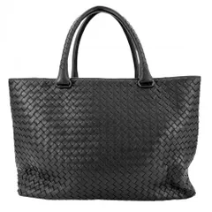 ボッテガヴェネタ トートバッグ メンズ イントレチャート ハンドバッグ 肩掛け 通勤バッグ ビジネスバッグ BOTTEGAVENETA レザー ブラック 黒 ブラック金具【中古品】