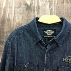 ＨＡＲＬＥＹ ＤＡＶＩＤＳＯＮ ハーレーダビッドソン 長袖シャツ デニムシャツ モーターサイクル 刺繍 L メンズ 紳士服 _246023