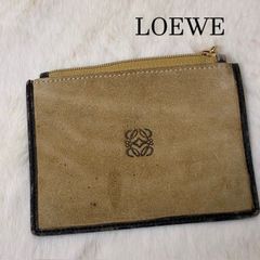 LOEWE ロエベ アナグラム型押し ポーチ キャメル - メルカリ