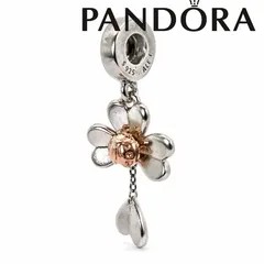 希少パンドラ ローズ クローバー てんとう虫 ダングル チャーム/25-2956