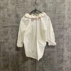 【U-185】フリルブラウス ホワイト 七分袖 レディーストップス フリル襟 ナチュラル系 ふんわり袖 ギャザーブラウス フェミニン 可愛いデザイン 春夏秋服 ナチュラル系トップス