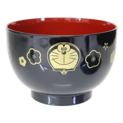 ドラえもん お椀 梅紋様 塗汁椀 黒 藤子F不二雄 金正陶器 日本製 アニメキャラクター グッズ 