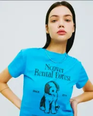 アンドカバー 青色 イングリッシュシープドッグ 半袖T クロップドTシャツ 新品