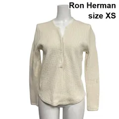 ◇ ロンハーマン Ron Herman サーマルカットソー 長袖 ヘンリーネック プルオーバー アイボリー 綿100％ XS 5号 レディース S6C309のサムネイル