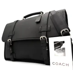 極美品 COACH オールドコーチ メッセンジャーバッグ ビジネスバッグ ショルダーバッグ ブラック 黒 グラブタンレザー 本革 A4サイズ PC収納可 通勤 通学 大容量 希少 メンズ 紳士 カバン フラップ シルバー金具 USA製