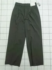 ◇ Θ ユニクロ UNIQLO タックワイドパンツ ダークブラウン Lサイズ レディース E  【1602130002658】