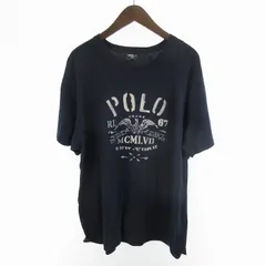 ポロ バイ ラルフローレン Polo by Ralph Lauren L Tシャツ 半袖 エンブレム ロゴ プリント 紺 ネイビー コットン 90s 00s ヴィンテージ オールド