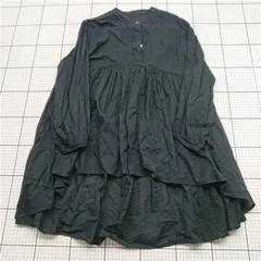 ◇ Θ huitieme nid ユイティーム コットンギャザーチュニックワンピース ブラック系 レディース E  【1602130004010】