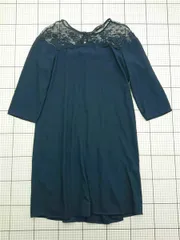 ◇ Θ ザラ ZARA BASIC レース切替ワンピース ネイビー系 XS レディース E  【1602190001424】
