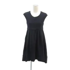 パスカルミレ PASCAL MILLET ワンピース ひざ丈 ノースリーブ S 紺 フィッシュテール 無地 ラウンドネック /SY26 ■GY58