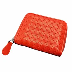 ボッテガヴェネタ BOTTEGA VENETA コンパクトウォレット ミニ財布 コインケース イントレチャート ラウンドファスナー サーモンピンク 258468 V001N 6502 