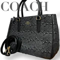 ☆★美品★COACH  コーチ★ショルダーバッグ　トートバッグ　2way　シグネチャー　総柄　ロゴ　斜め掛け　ゴールド金具　ブラック★♯2283