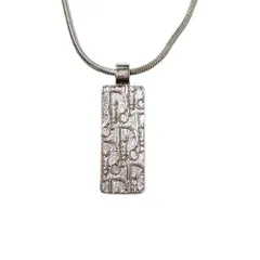 クリスチャンディオール Christian Dior トロッター ラインストーン ネックレス メタルg シルバー【中古】