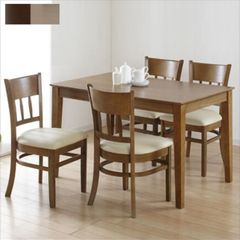 TMSN ダイニングセット 4人掛け用 チェア4脚＋テーブル ナチュラル 