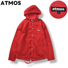 [클래식] Atmos ATMOS 푸데트 코치 재킷 파커 나일론 점퍼 윈드 브레이커 로고 프린트 L 레드 스트리트 캐주얼 웨어 남성