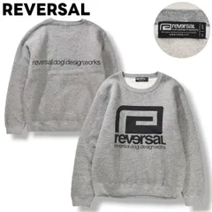 リバーサル REVERSAL ロゴ プリント スウェット トレーナー クルーネック 裏起毛 S グレー ストリート スポーツ カジュアル ウェア タウンユース ワークアウト 格闘技 メンズのサムネイル