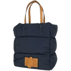 【在庫一掃】 モンクレール MONCLER トート ミディアム ロゴ ハンドバッグ トートバッグ ネイビー ブラウン H209E5D00006 レディース 【中古】のサムネイル