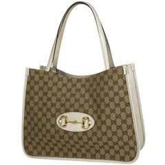 【在庫一掃】 グッチ GUCCI ホースビット トートバッグ ショルダーバッグ トートバッグ GGキャンバス ベージュ ホワイト 623694 レディース 【中古】