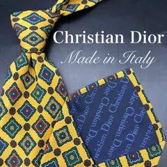 【極美品】Christian Dior ネクタイ 総柄 イエロー レッド