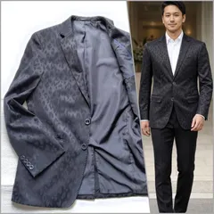 【春秋冬】 DRESSVAGUE テーラードジャケット M 黒  レオパード【光沢ある織り柄が放つ至高の気品】 ドレスヴァーグ ヒョウ柄 極美品 卒入学式 結婚式 パーティー 披露宴 ステージ衣装 豹柄 高級感 艶 2つボタン 総裏