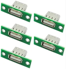 【DIY 5個セット】 USB Type-C/A メス ソケット コネクタ パネルマウント対応 24ピン USB 2.0 ピン配置 PCB ボード実装用 OEM 互換品 (Type-A) [Type-A]